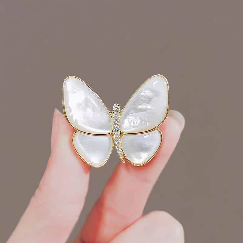 Mother-of-Pearl Butterfly Brooch