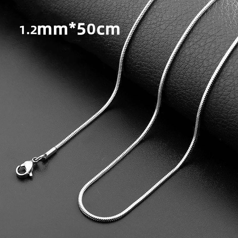Silver Snake Chain Necklace (1.2mm, 50cm)